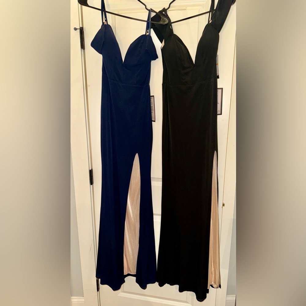 Two formal dresses- blue and black, NWT both size 3